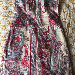 Hilfigure y2k strapless paisley dress
